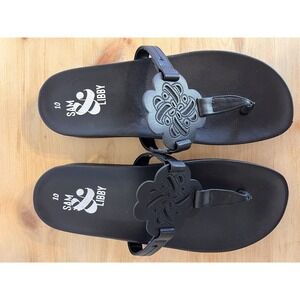 Sam & Libby Women's Black Alexandra Thongs Size 10 Flip Flops